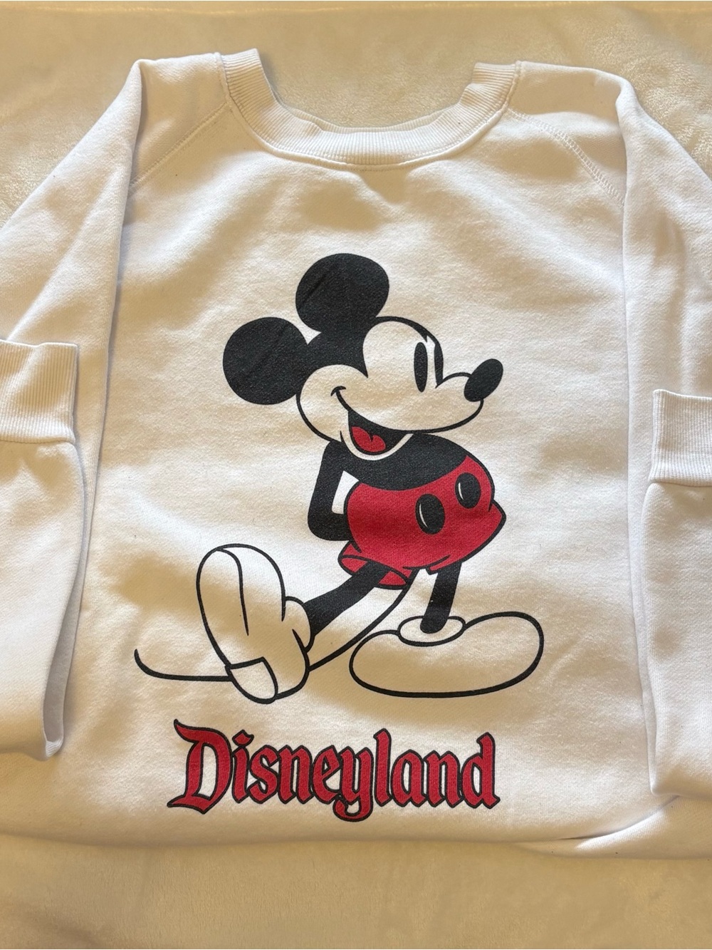Disney White Sweatshirt with Black & Red Mickey Graphic